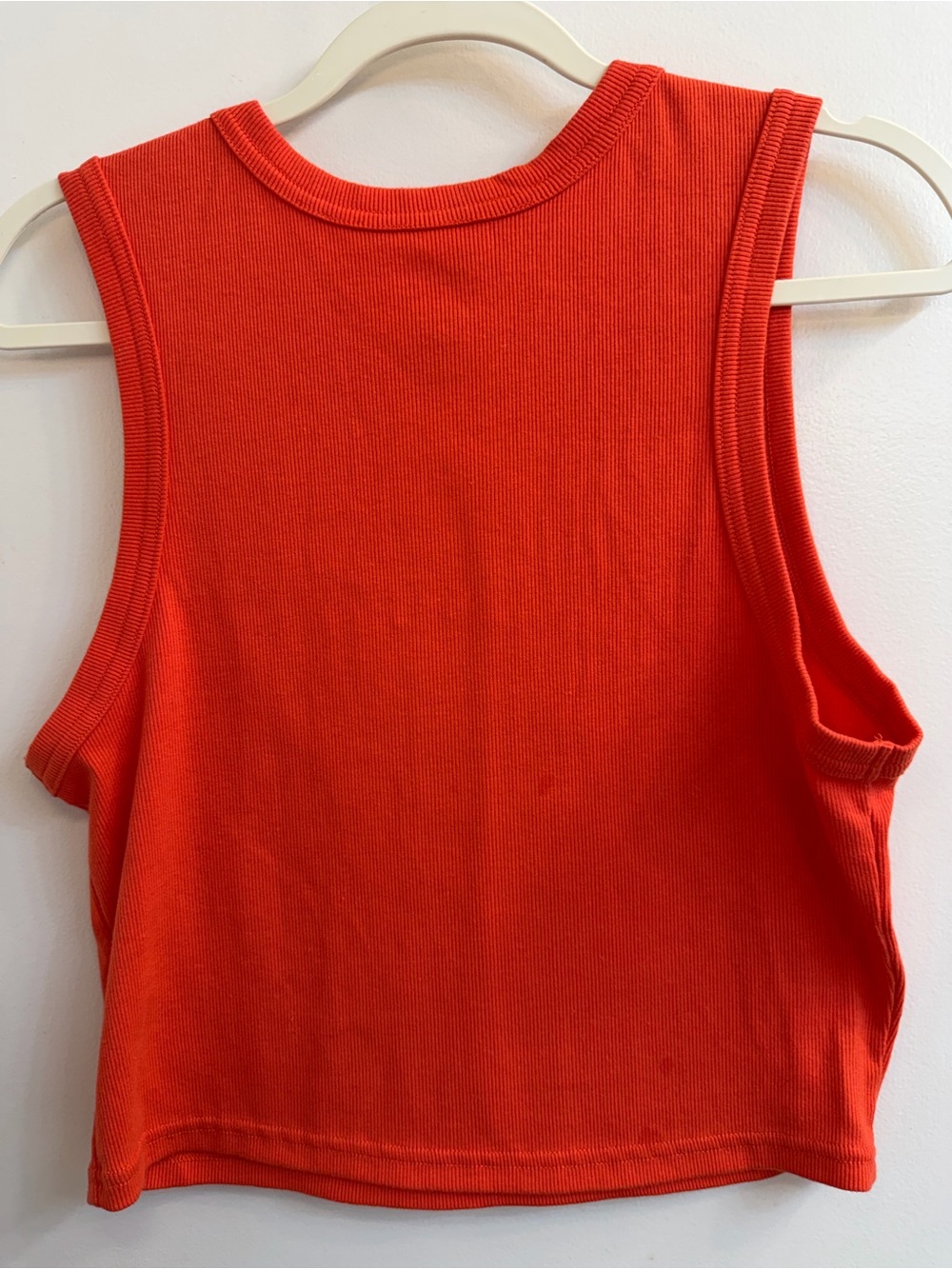 Roxy Orange-Red Ribbed Cropped Tank - Picture 4 of 8